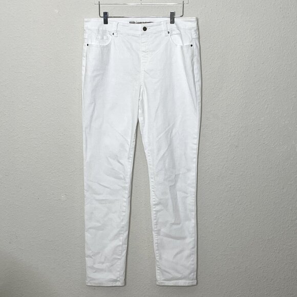 NEW Soft Surroundings Stretch Straight Leg White Jeans - Picture 1 of 4